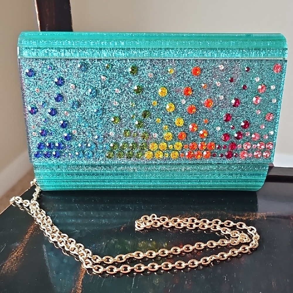 Kurt Geiger Multicolor Glitter Clutch